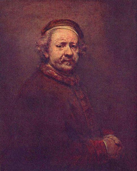 REMBRANDT Harmenszoon van Rijn Dated 1669, the year he died, though he looks much older in other portraits. National Gallery oil painting picture